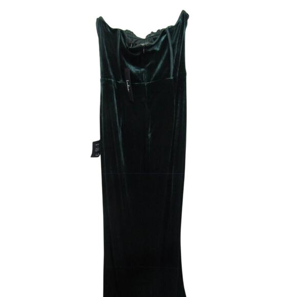 Emerald Green Velvet Strapless Dress – Lulus Size M - Picture 4 of 5